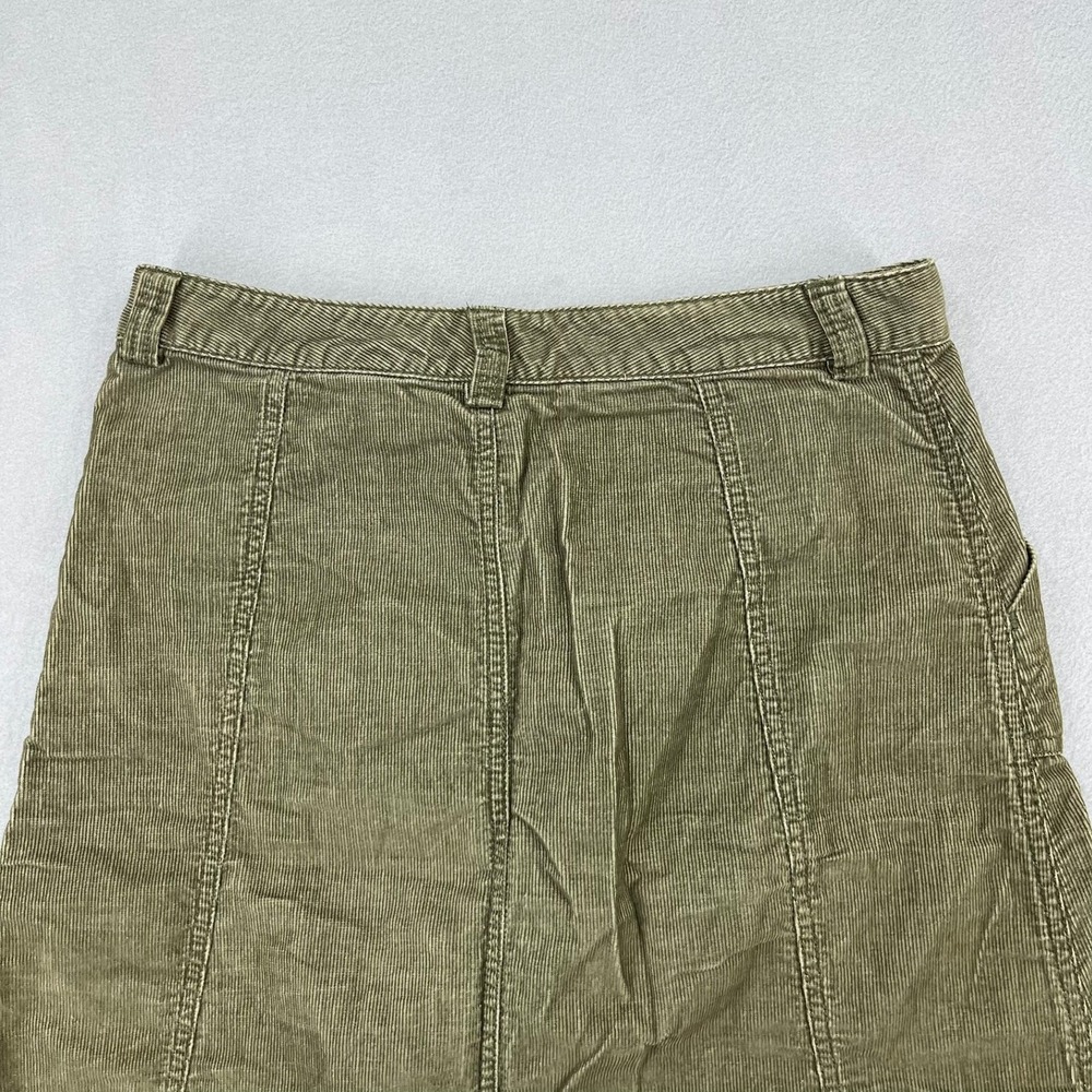 Eddie Bauer Womens Green Corduroy A-Line Skirt Size 6 Cotton Utility Pocket - Picture 8 of 10